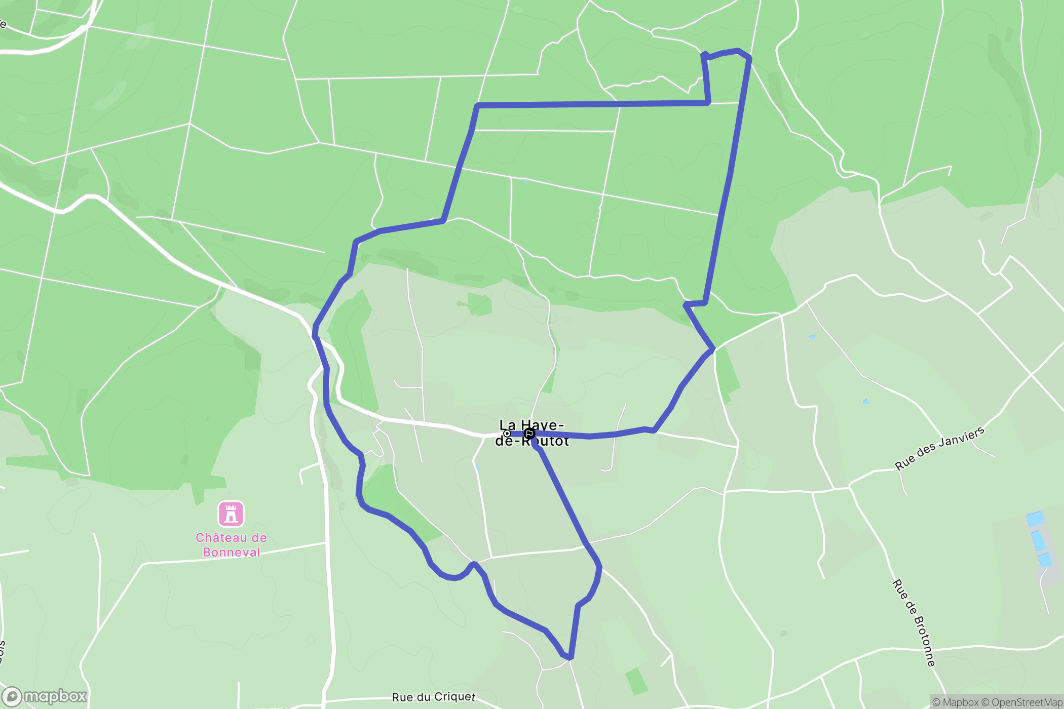 La Haye-de-Routot: routekaart voor buitenactiviteiten - France