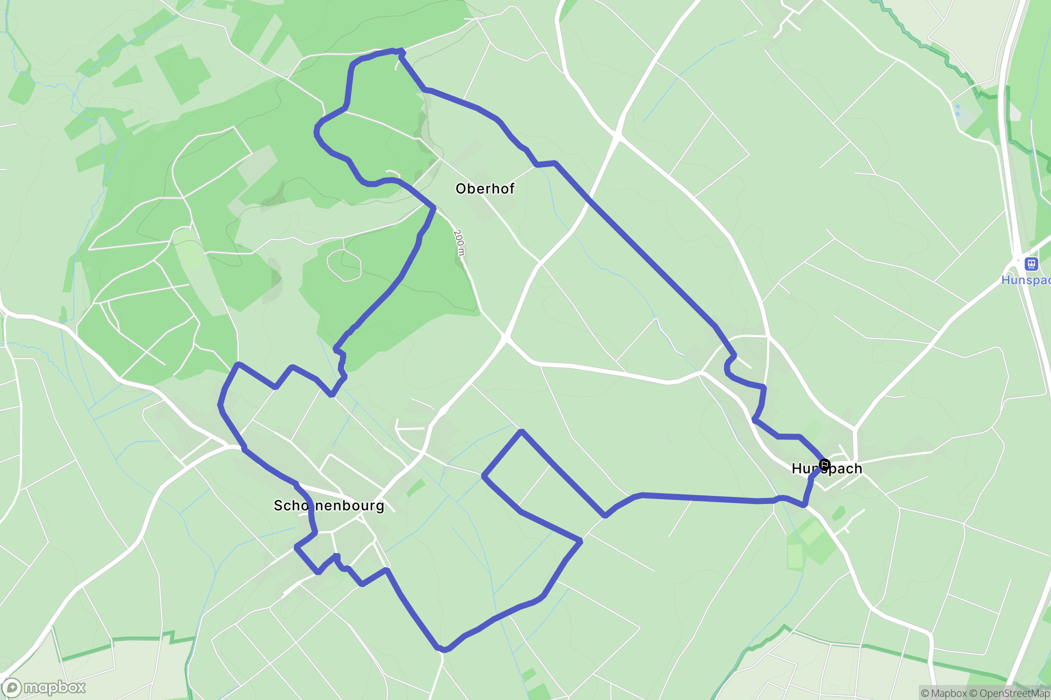 Hunspach : carte du parcours de randonnée - France