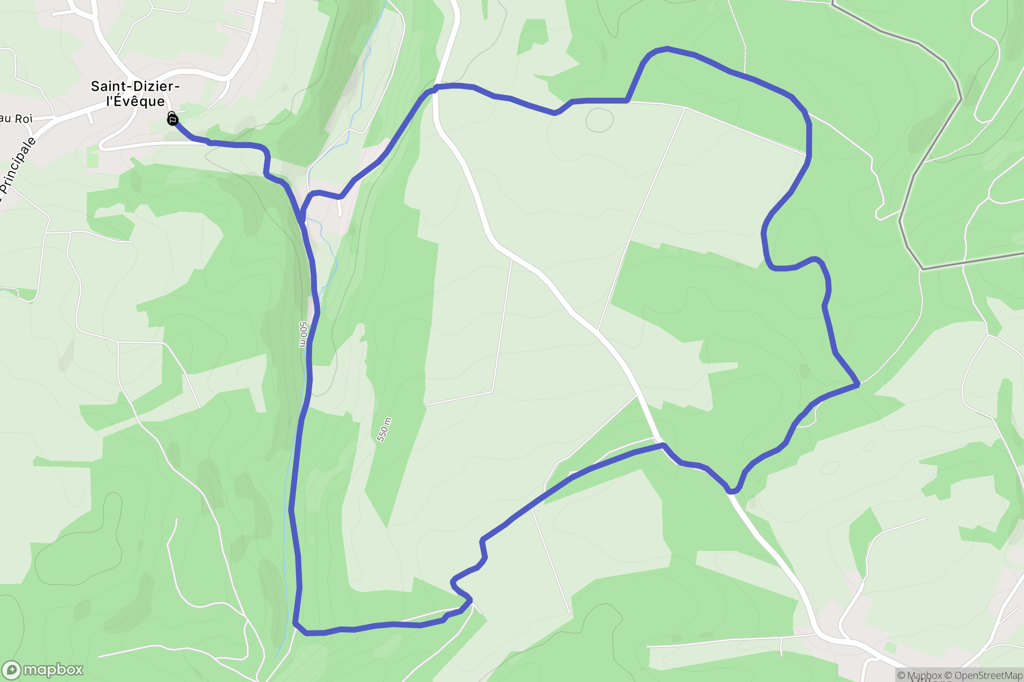 Saint-Dizier-L'Evêque : carte du parcours de randonnée - France