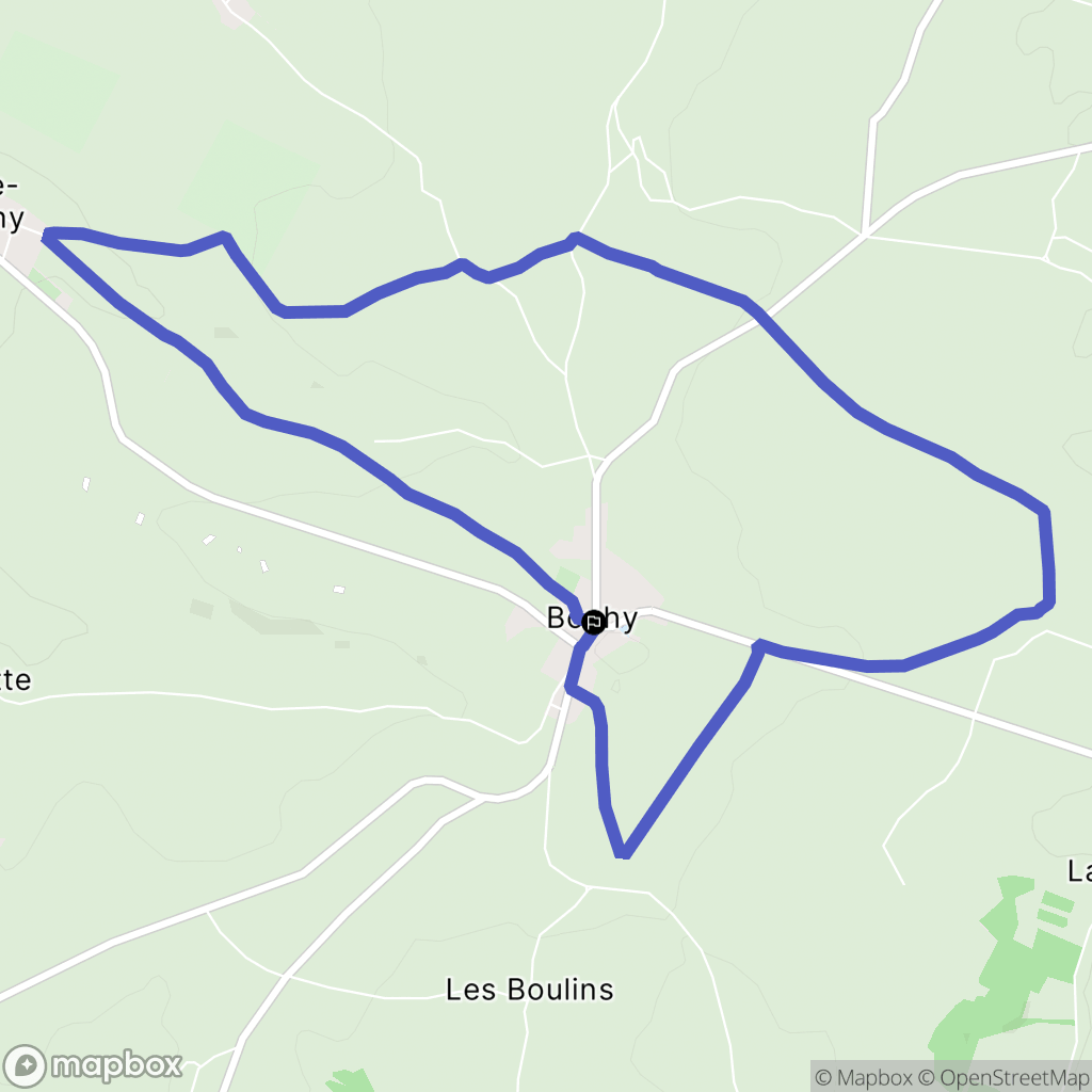 Bouhy : carte du parcours de randonnée - France