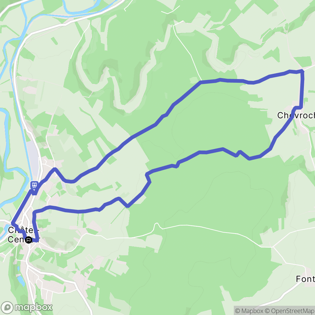 Châtel-Censoir : carte du parcours de randonnée - France