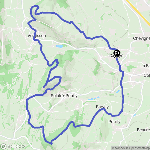 Davayé : carte du parcours de randonnée - France