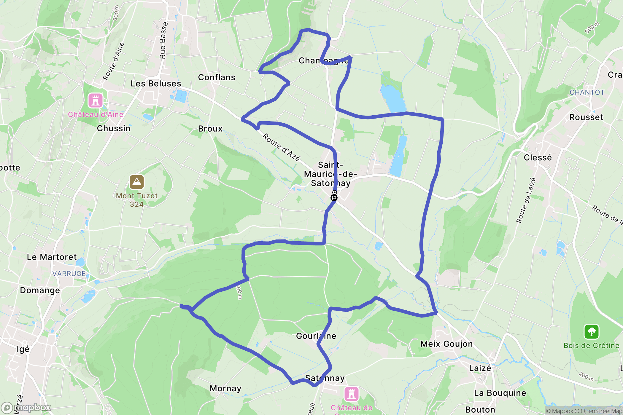 Saint-Maurice-de-Satonnay : carte du parcours de randonnée - France