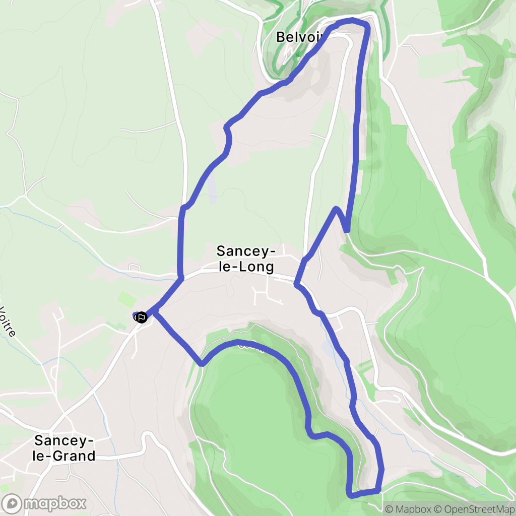 Sancey : carte du parcours de randonnée - France