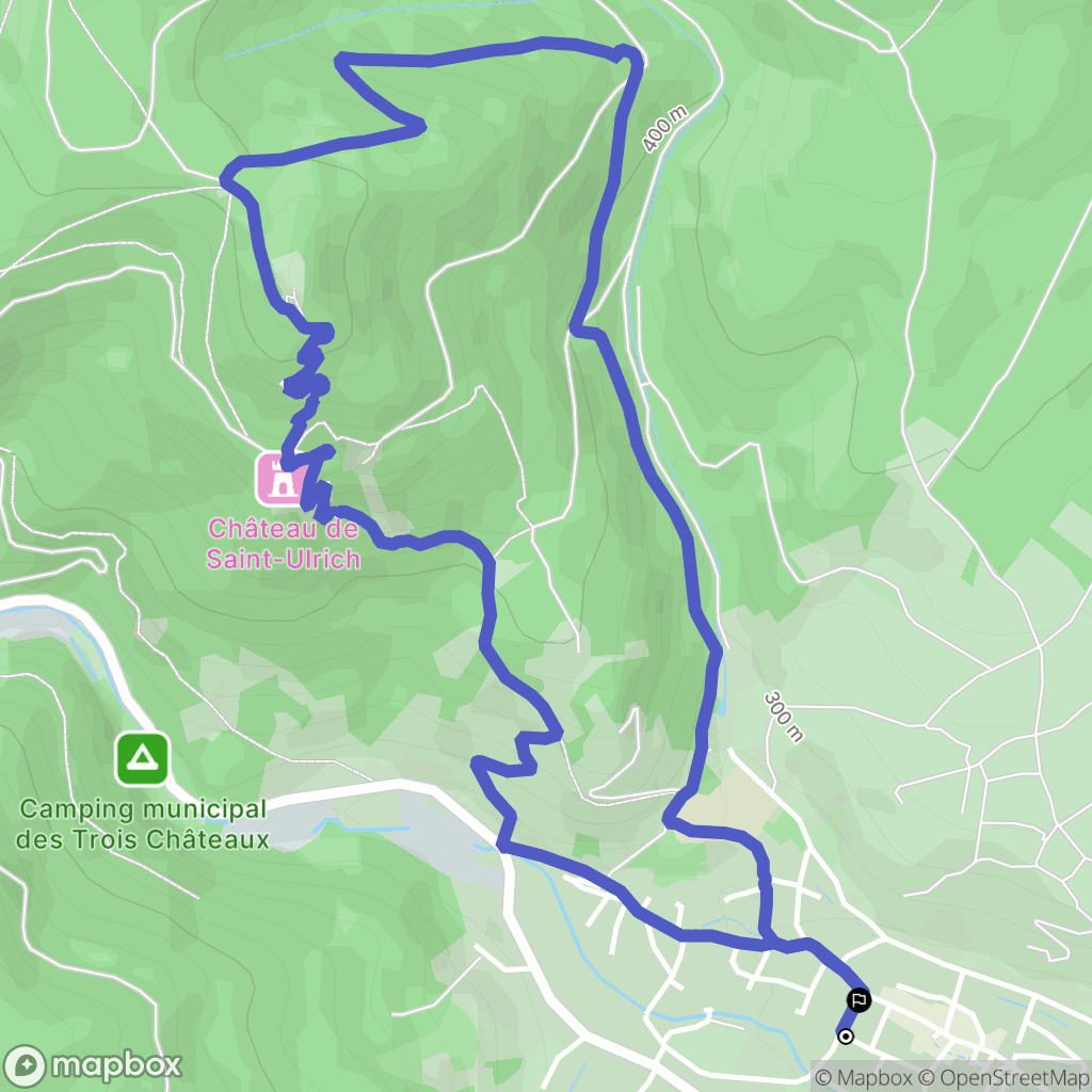 Ribeauvillé : carte du parcours de randonnée - France