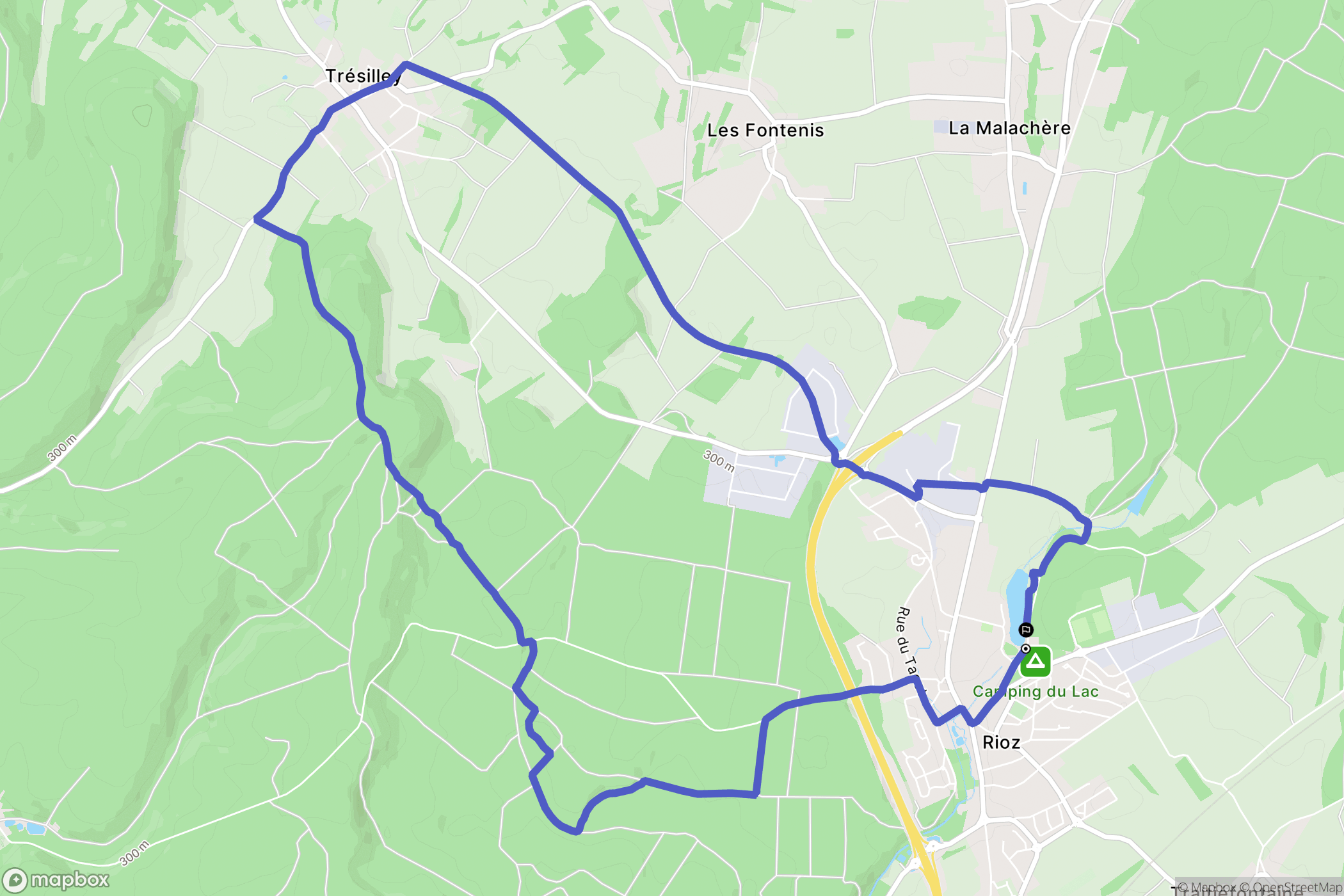 Rioz : carte du parcours de randonnée - France