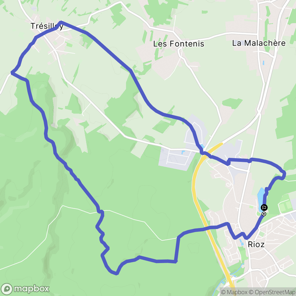 Rioz : carte du parcours de randonnée - France