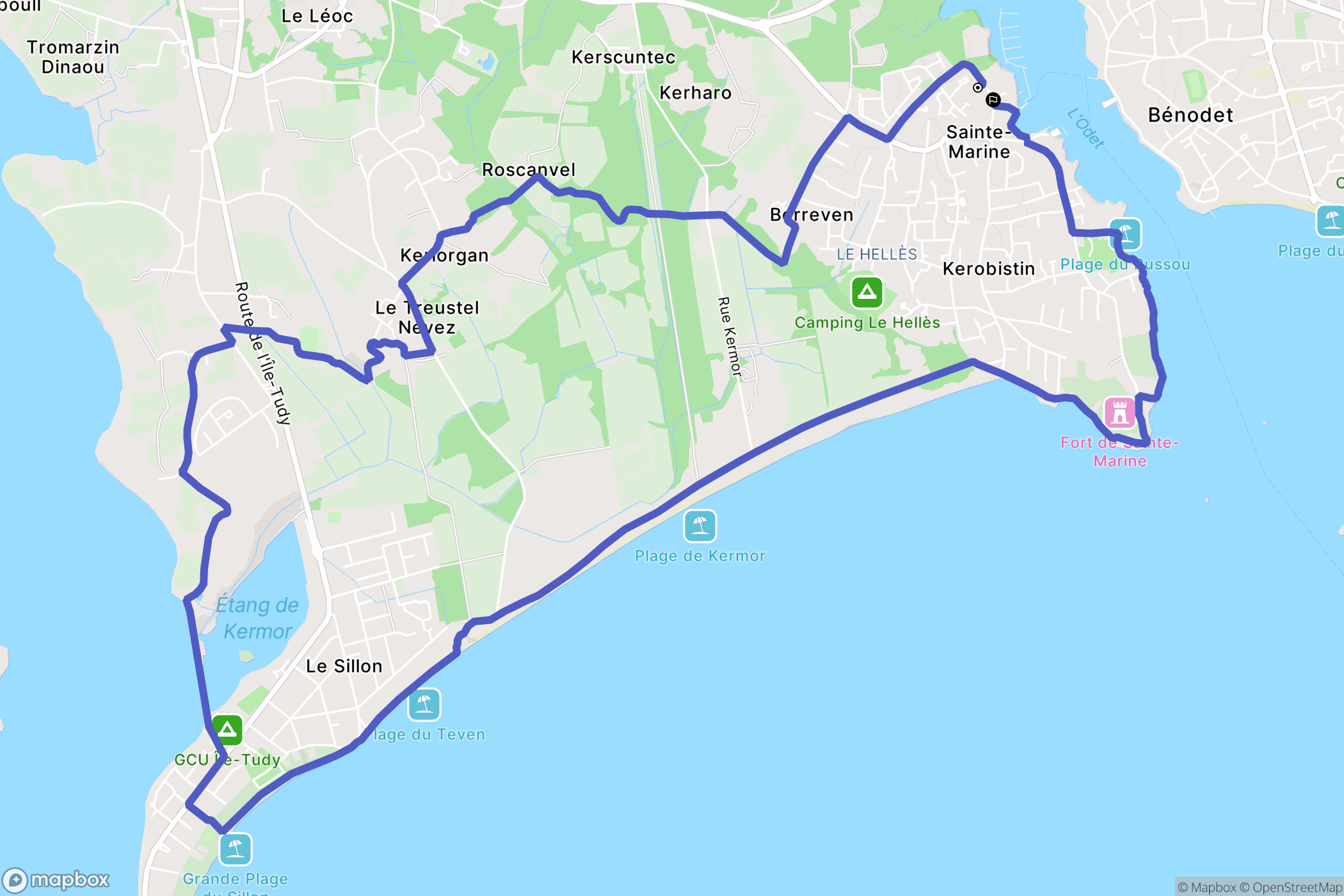 Sainte-Marine : carte du parcours de randonnée - France