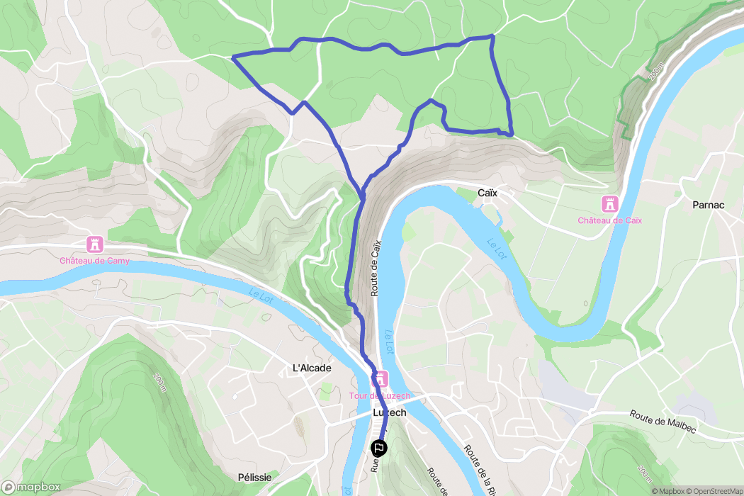 Luzech : carte du parcours de randonnée - France