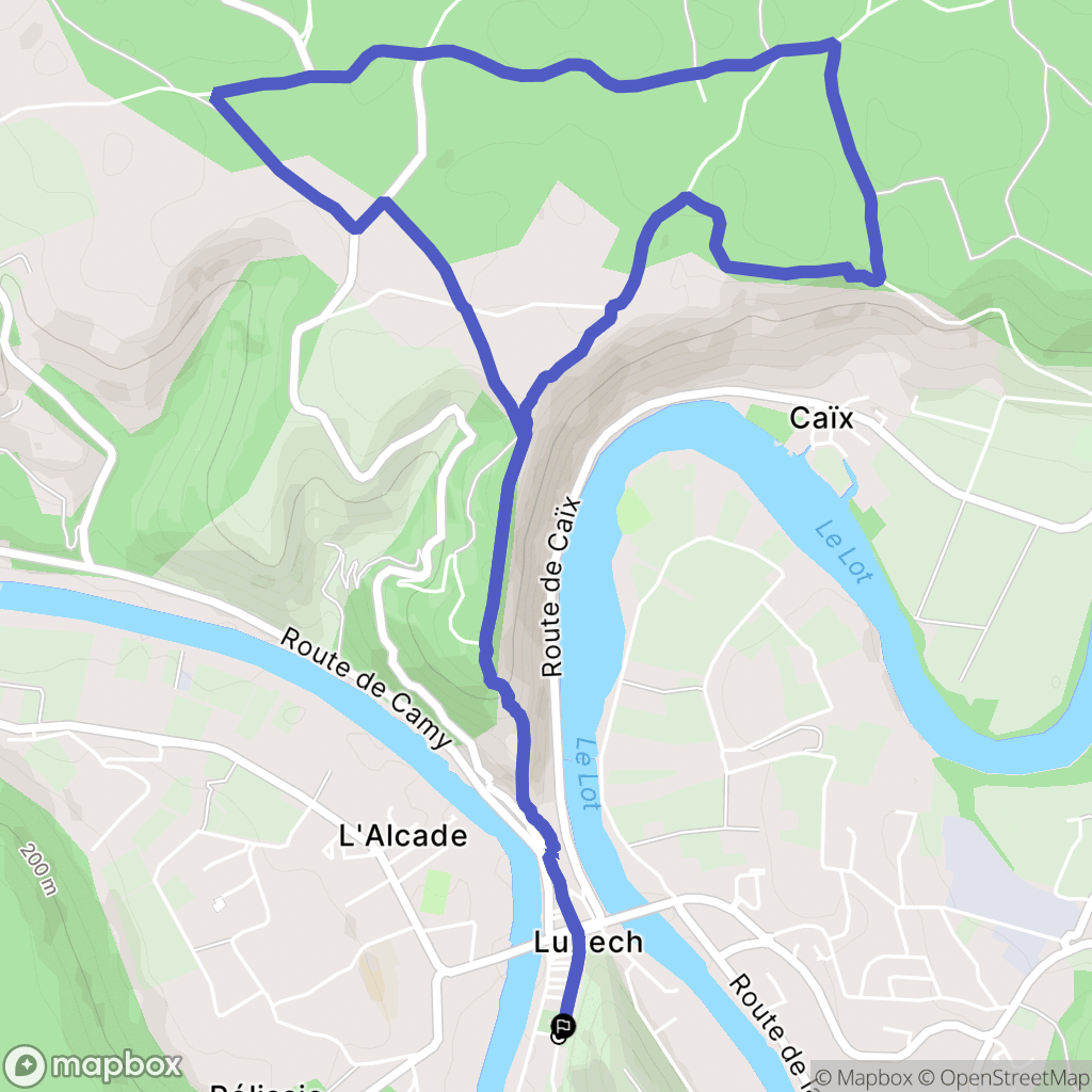 Luzech : carte du parcours de randonnée - France