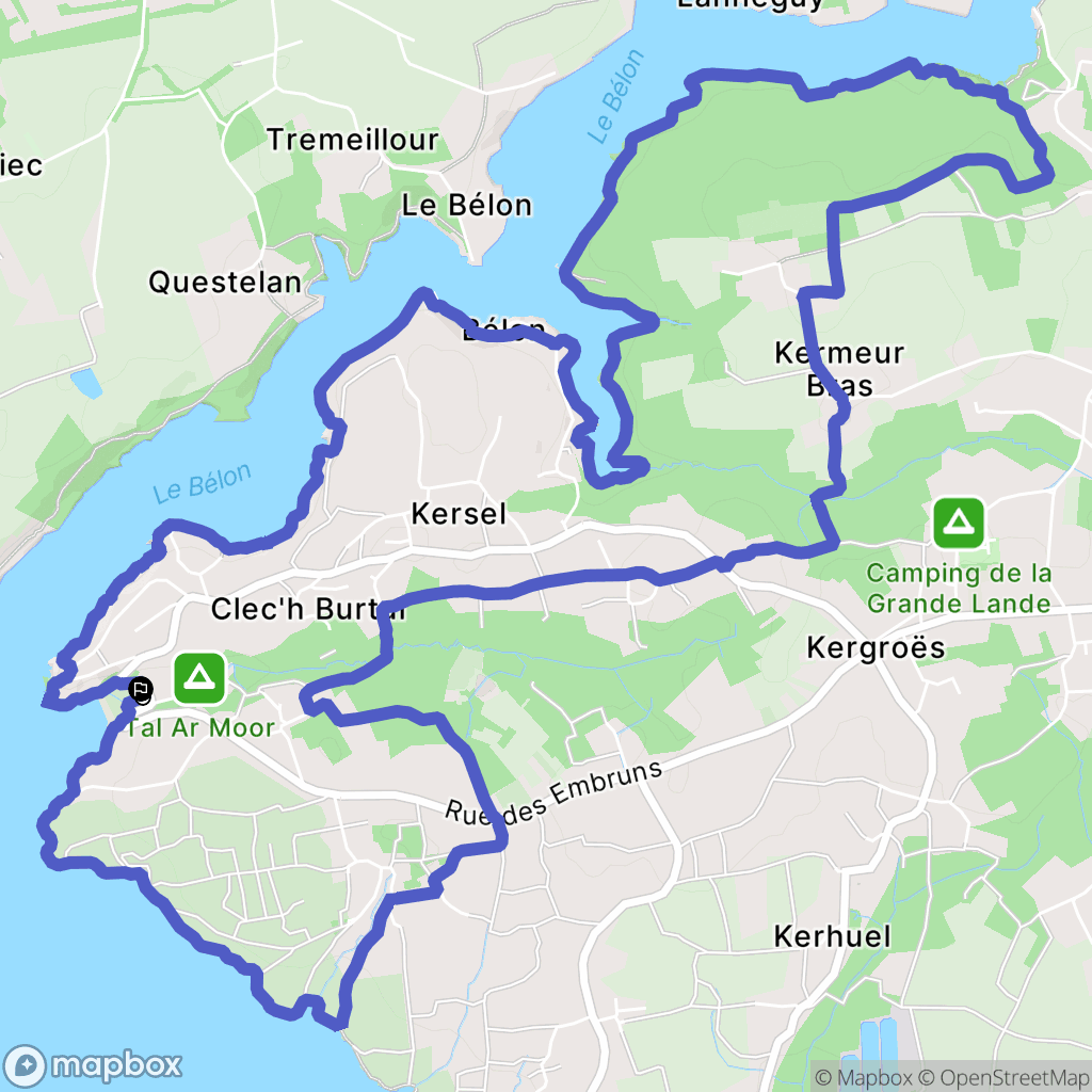 Moëlan-sur-Mer : carte du parcours de randonnée - France