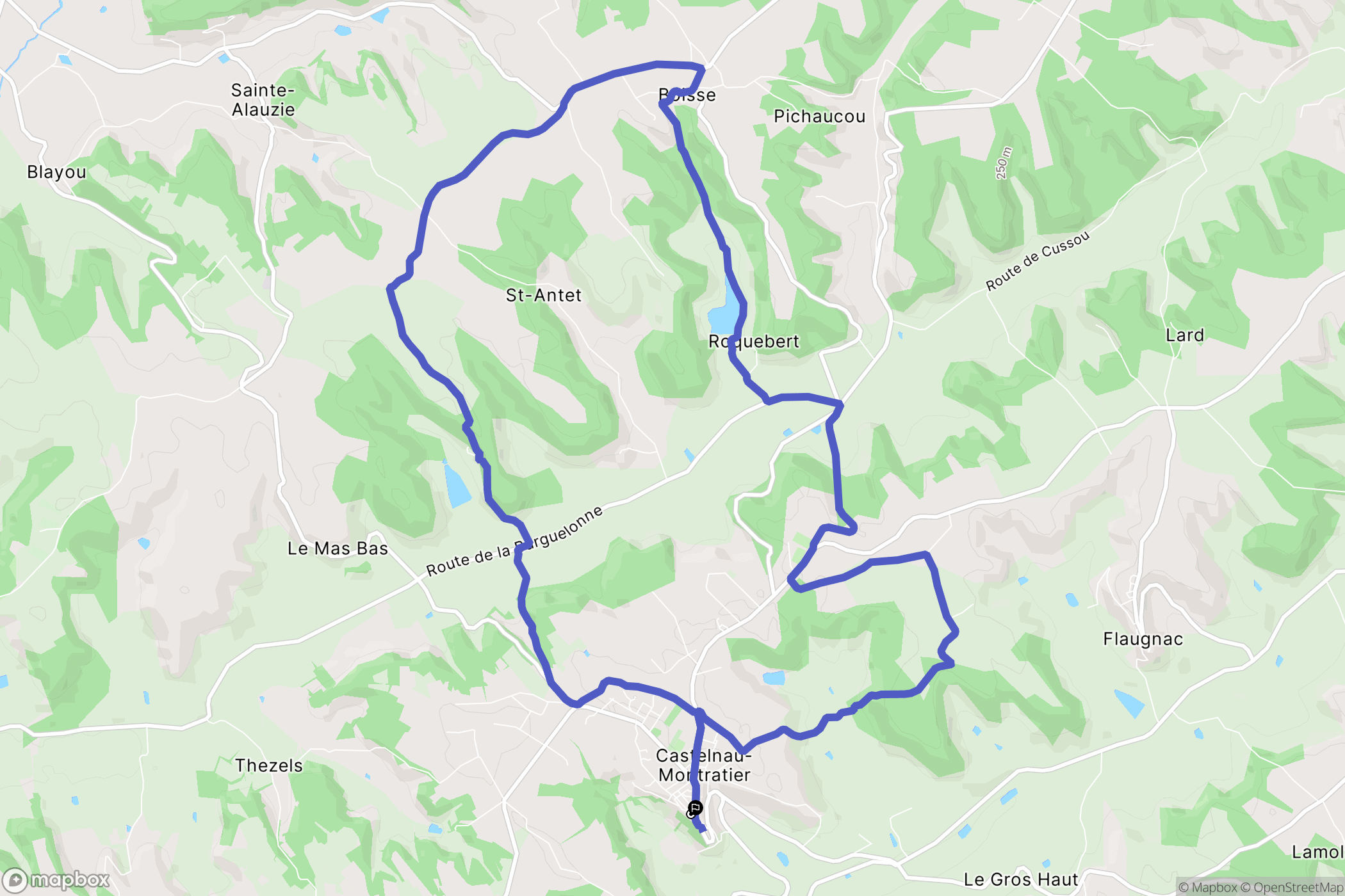 Castelnau-Montratier-Sainte-Alauzie : carte du parcours de randonnée - France