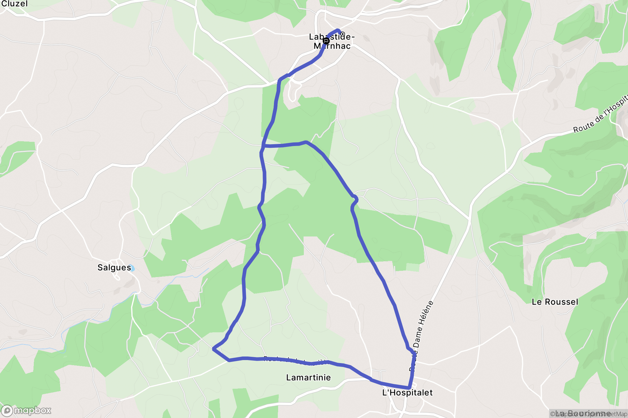 Labastide-Marnhac : carte du parcours de randonnée - France