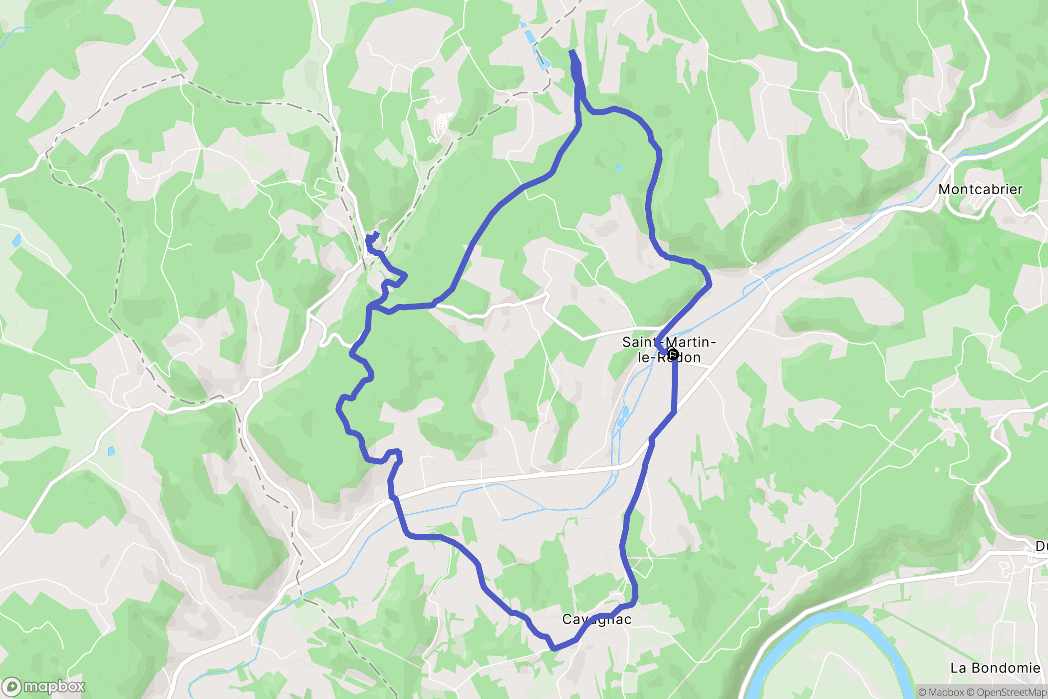 Saint-Martin-le-Redon : carte du parcours de randonnée - France
