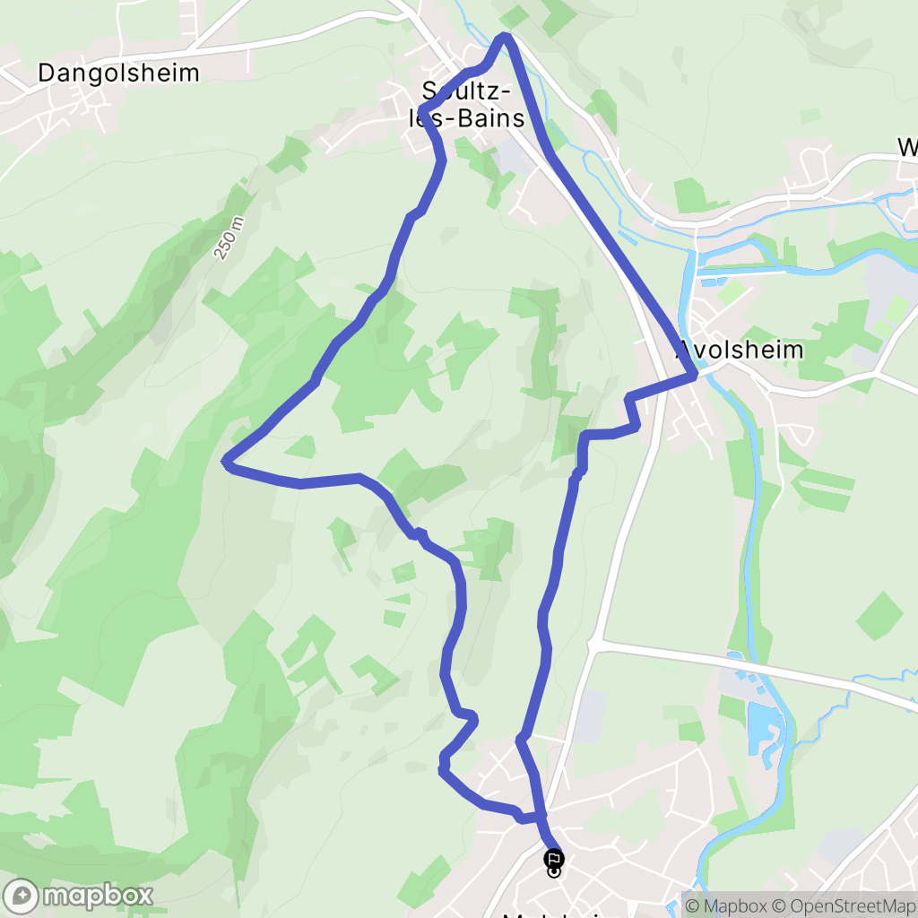 Molsheim : carte du parcours de randonnée - France