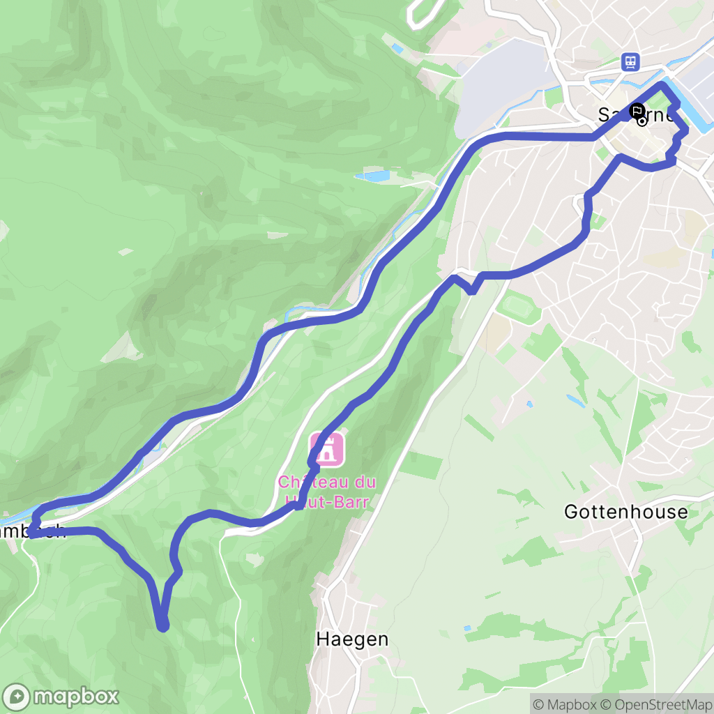 Saverne : carte du parcours de randonnée - France