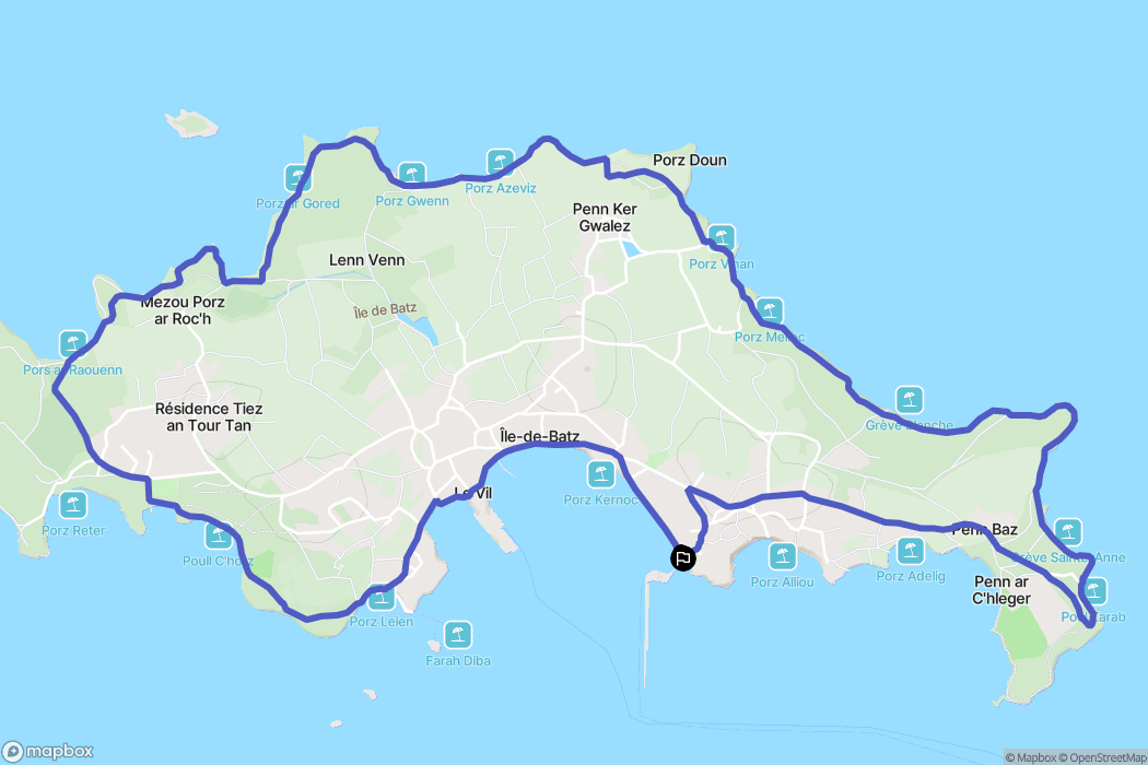 Île de Batz: outdoor activity route map - France