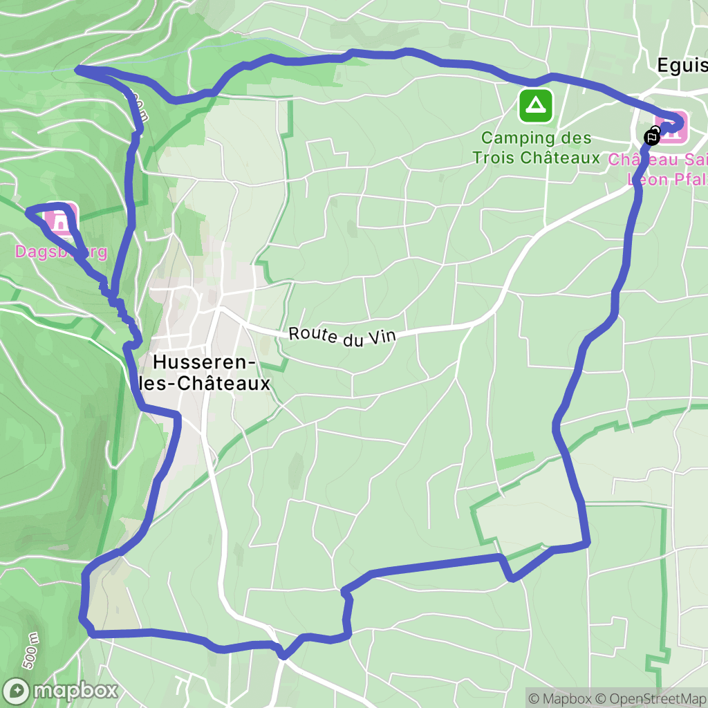 Eguisheim : carte du parcours de randonnée - France