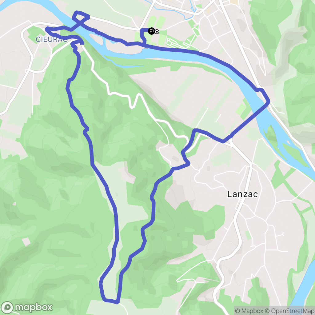 Souillac : carte du parcours de randonnée - France