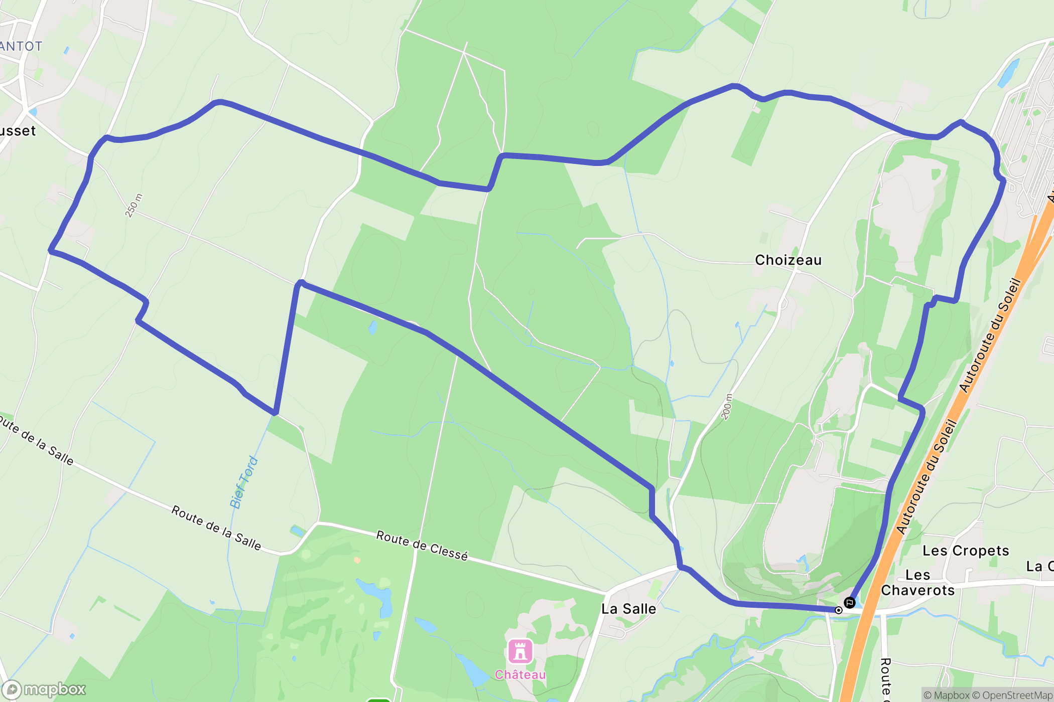 La Salle : carte du parcours de randonnée - France