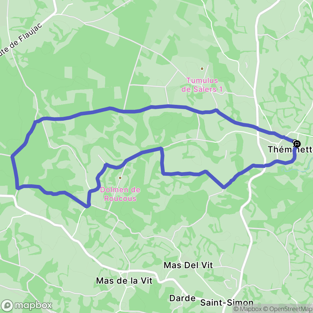 Théminettes : carte du parcours de randonnée - France
