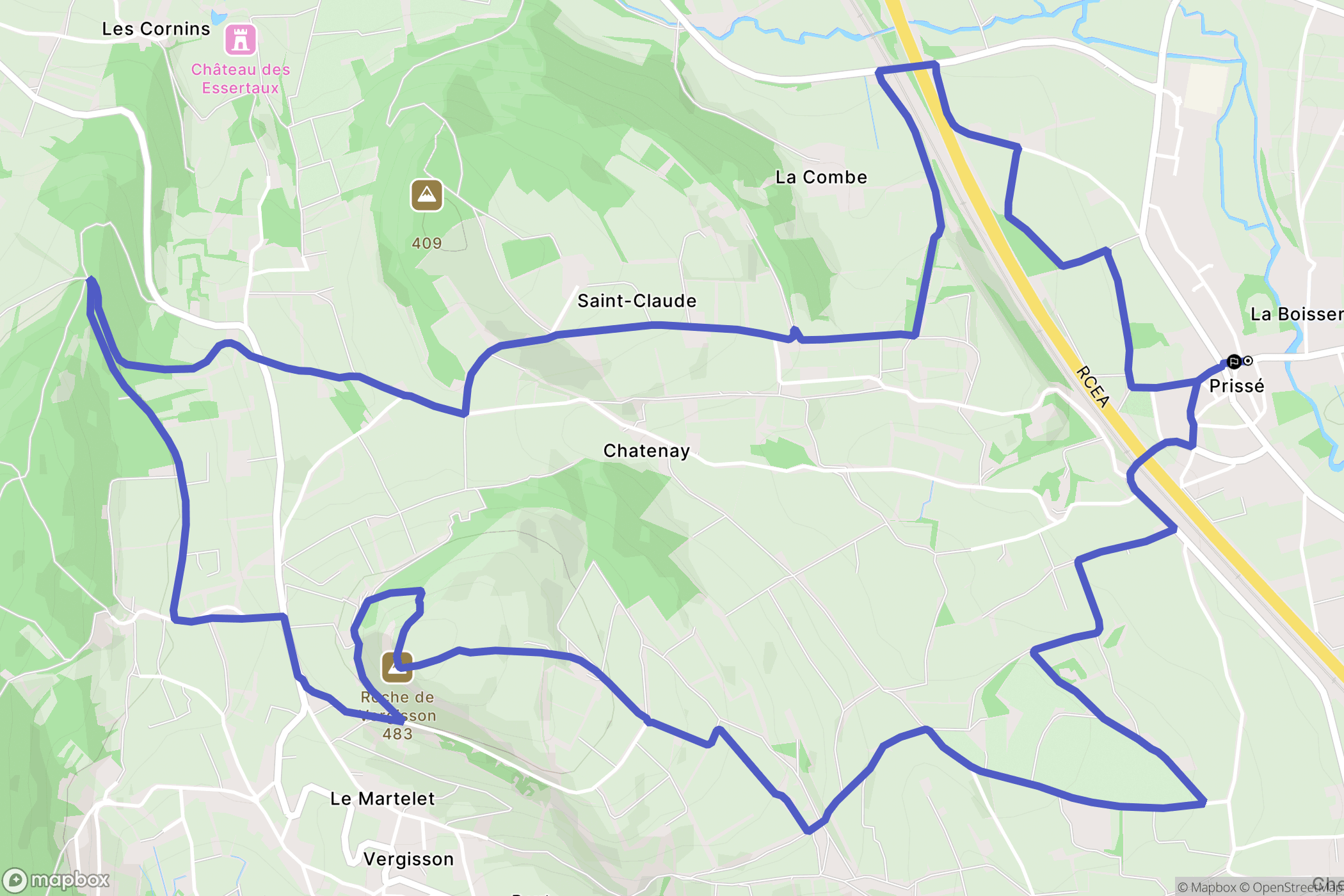 Prissé: routekaart voor buitenactiviteiten - France