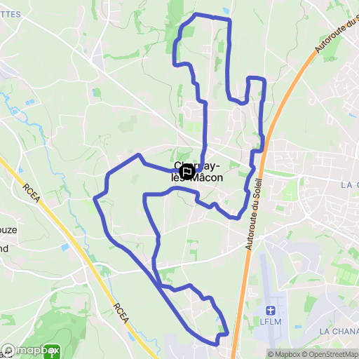 Charnay-lès-Mâcon : carte du parcours de randonnée - France
