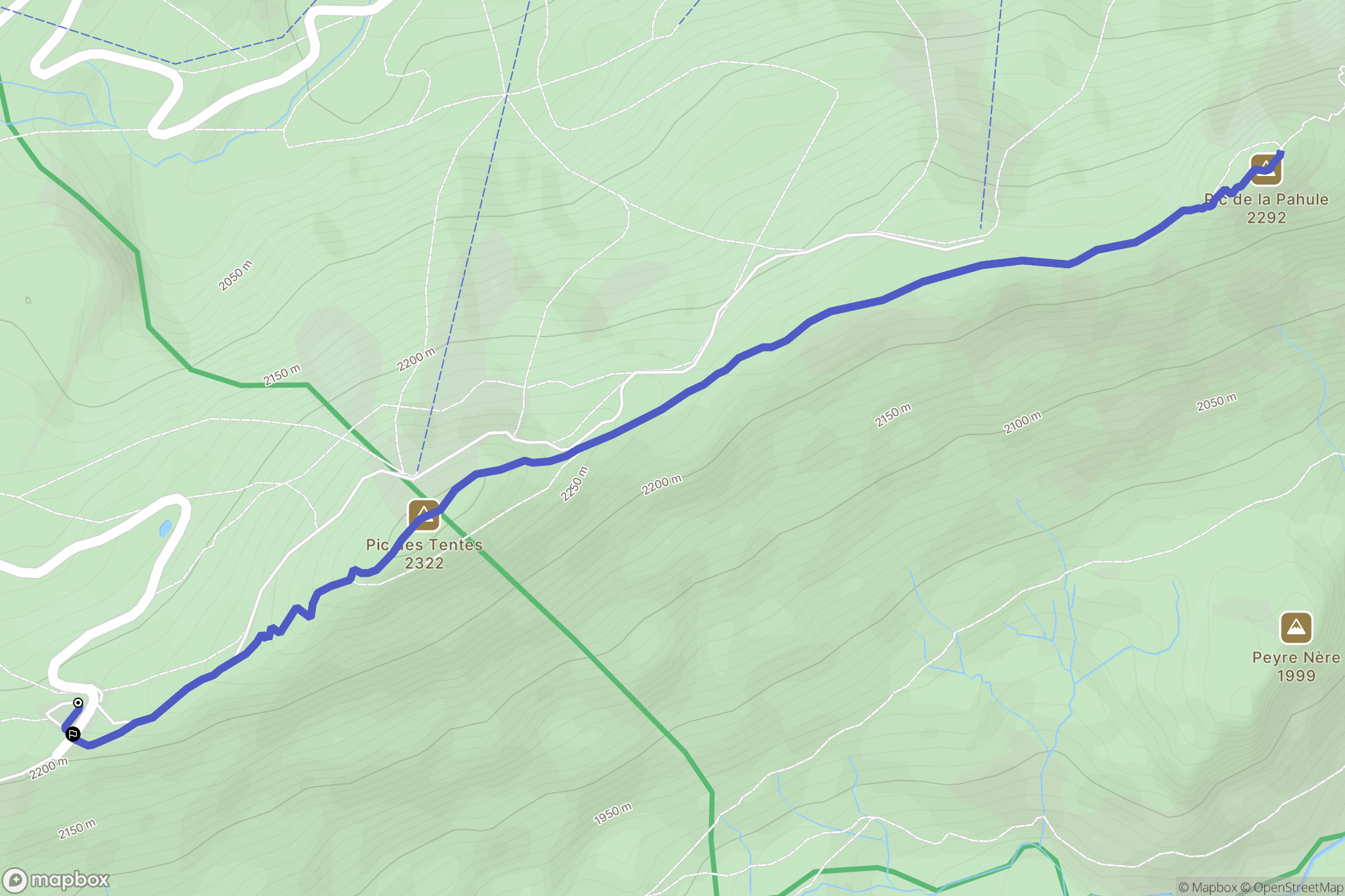 Gavarnie-Gèdre : carte du parcours de randonnée - France