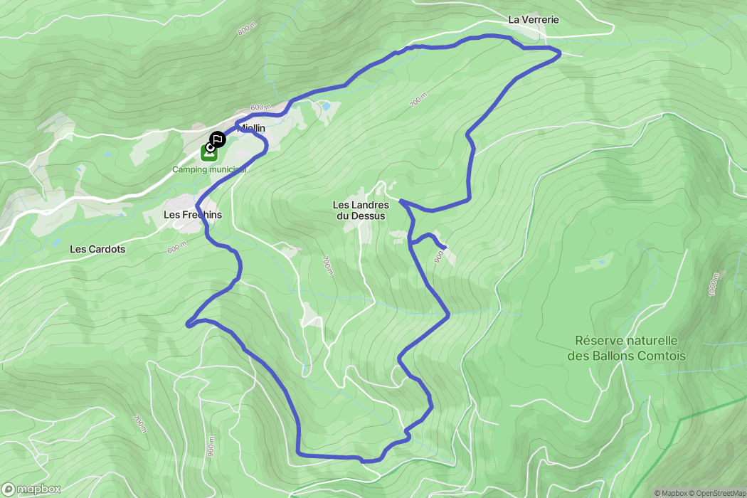 Servance-Miellin : carte du parcours de randonnée - France