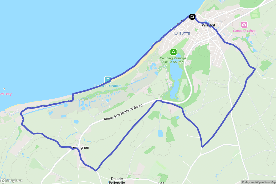 Wissant : carte du parcours de randonnée - France