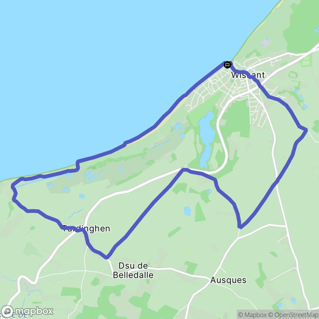 Wissant : carte du parcours de randonnée - France