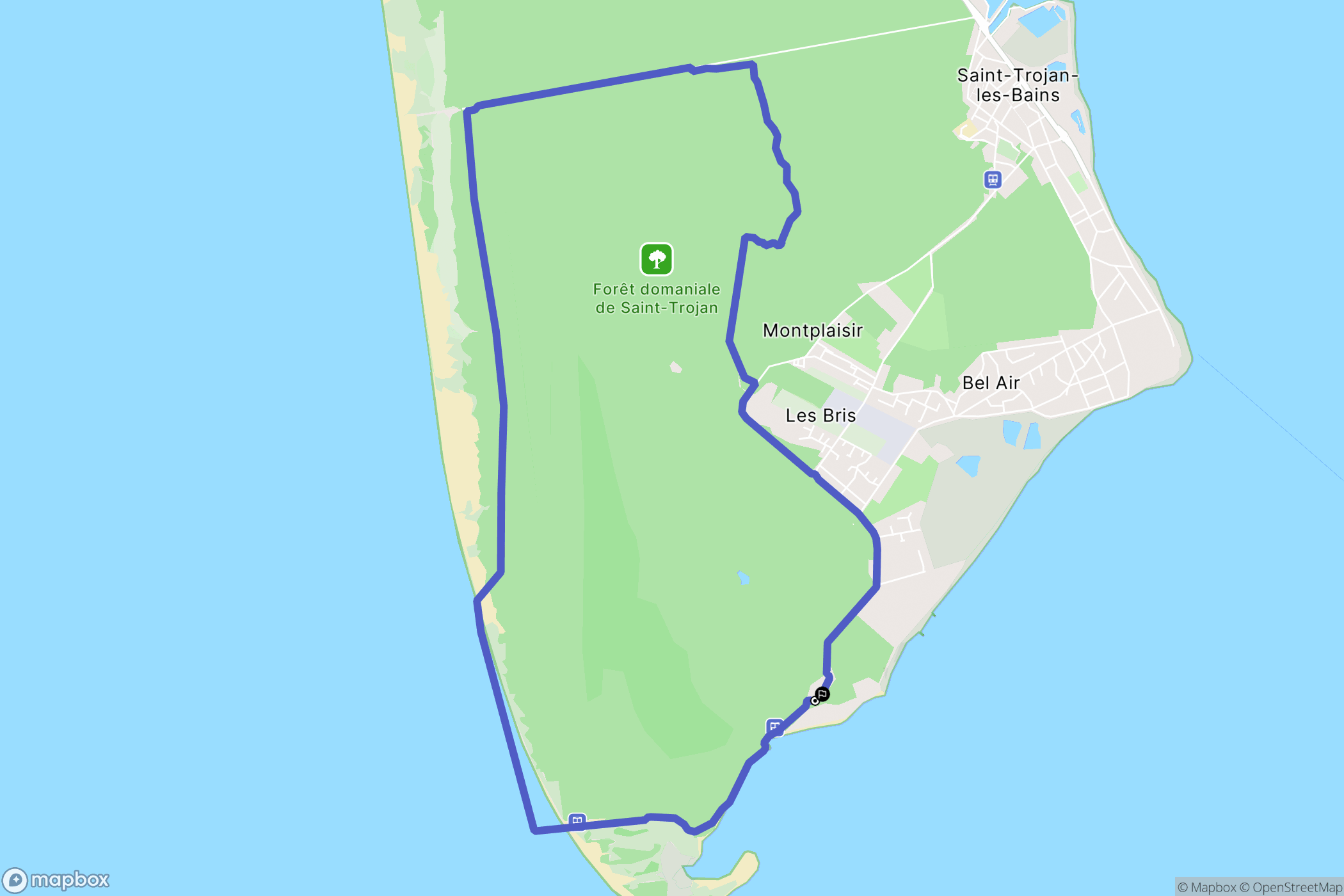 Saint-Trojan-les-Bains : carte du parcours de randonnée - France