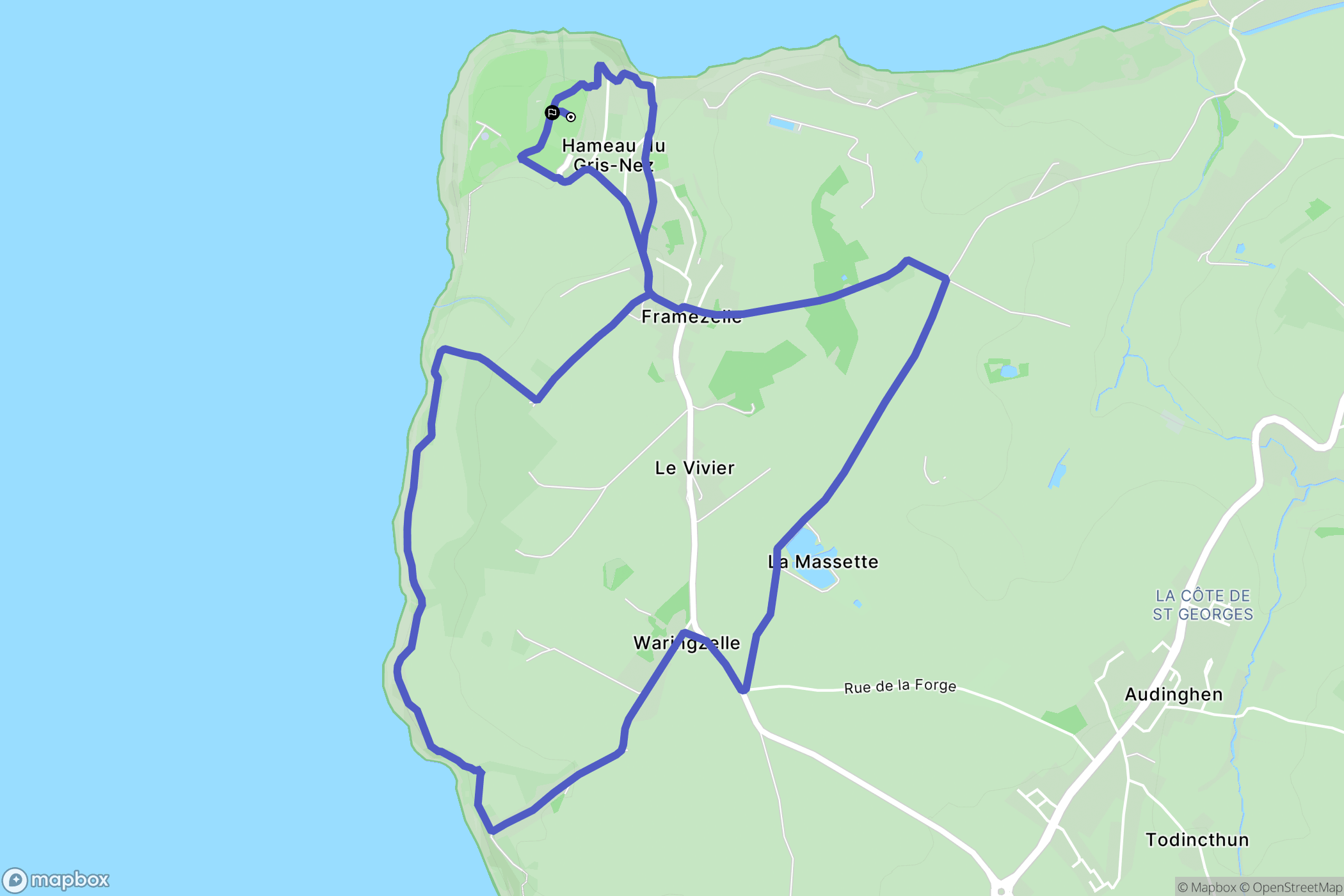 Audinghen : carte du parcours de randonnée - France