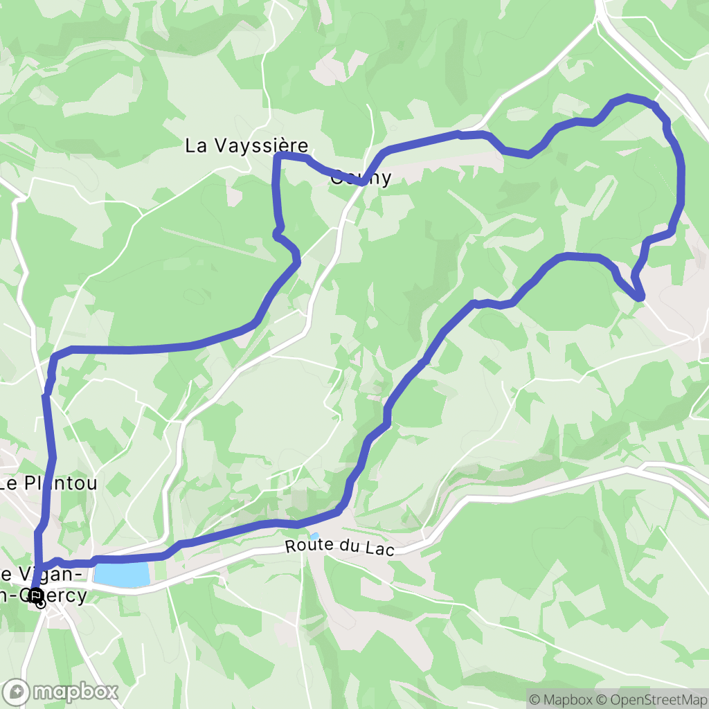 Le Vigan : carte du parcours de randonnée - France