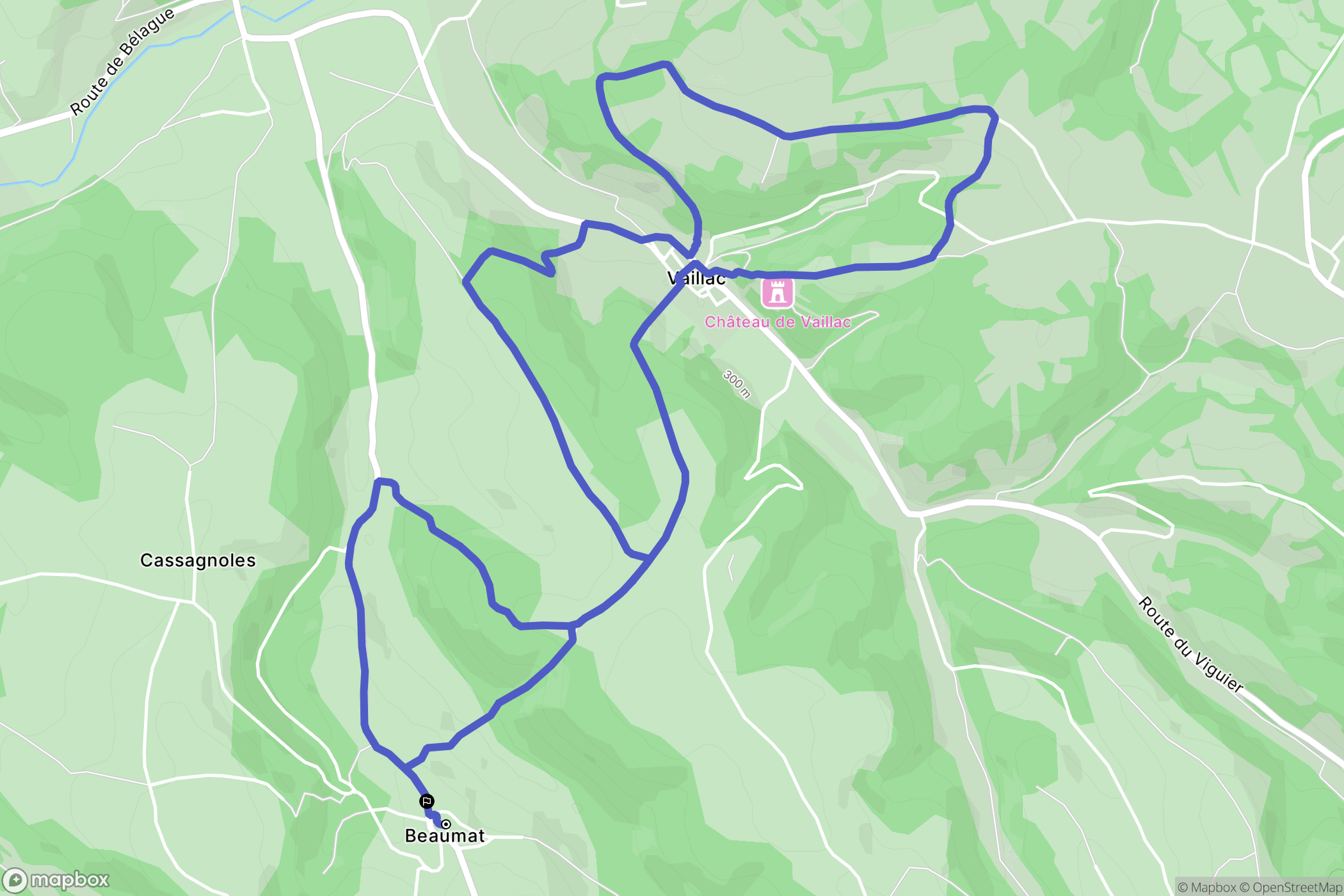 Cœur-de-Causse : carte du parcours de randonnée - France