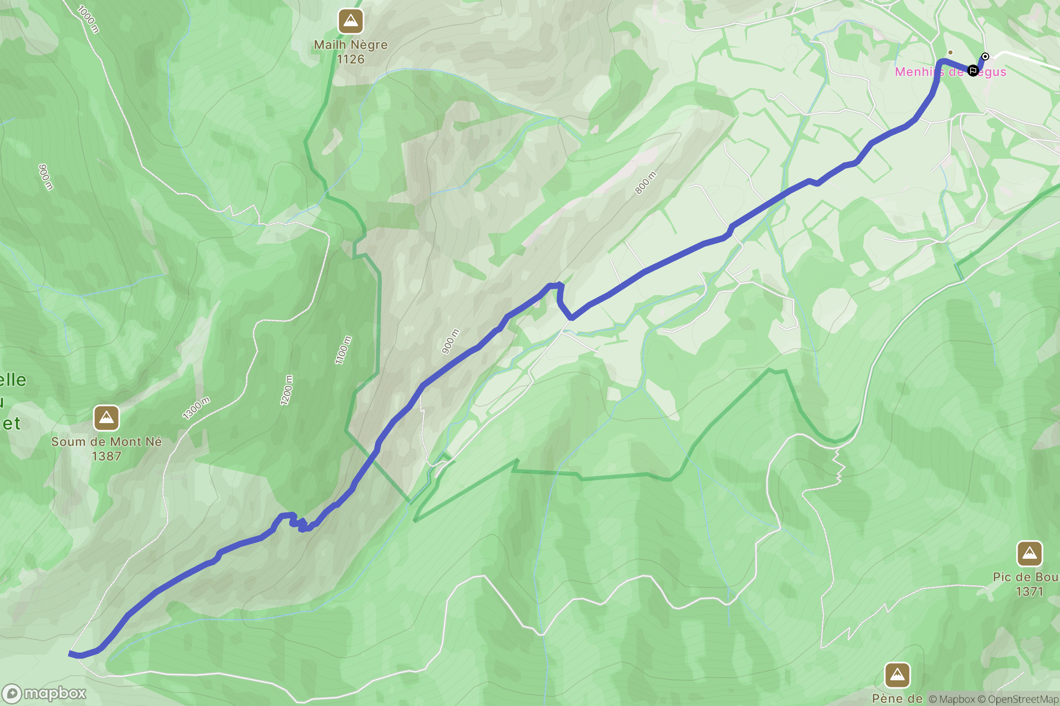 Ségus : carte du parcours de randonnée - France