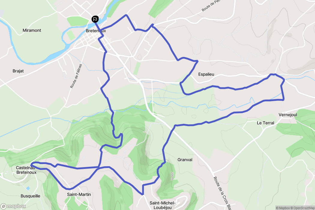 Biars-sur-Cère : carte du parcours de randonnée - France