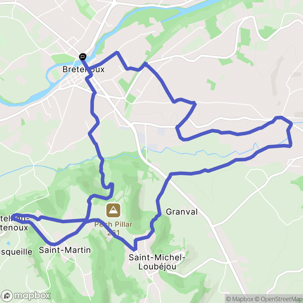 Biars-sur-Cère : carte du parcours de randonnée - France