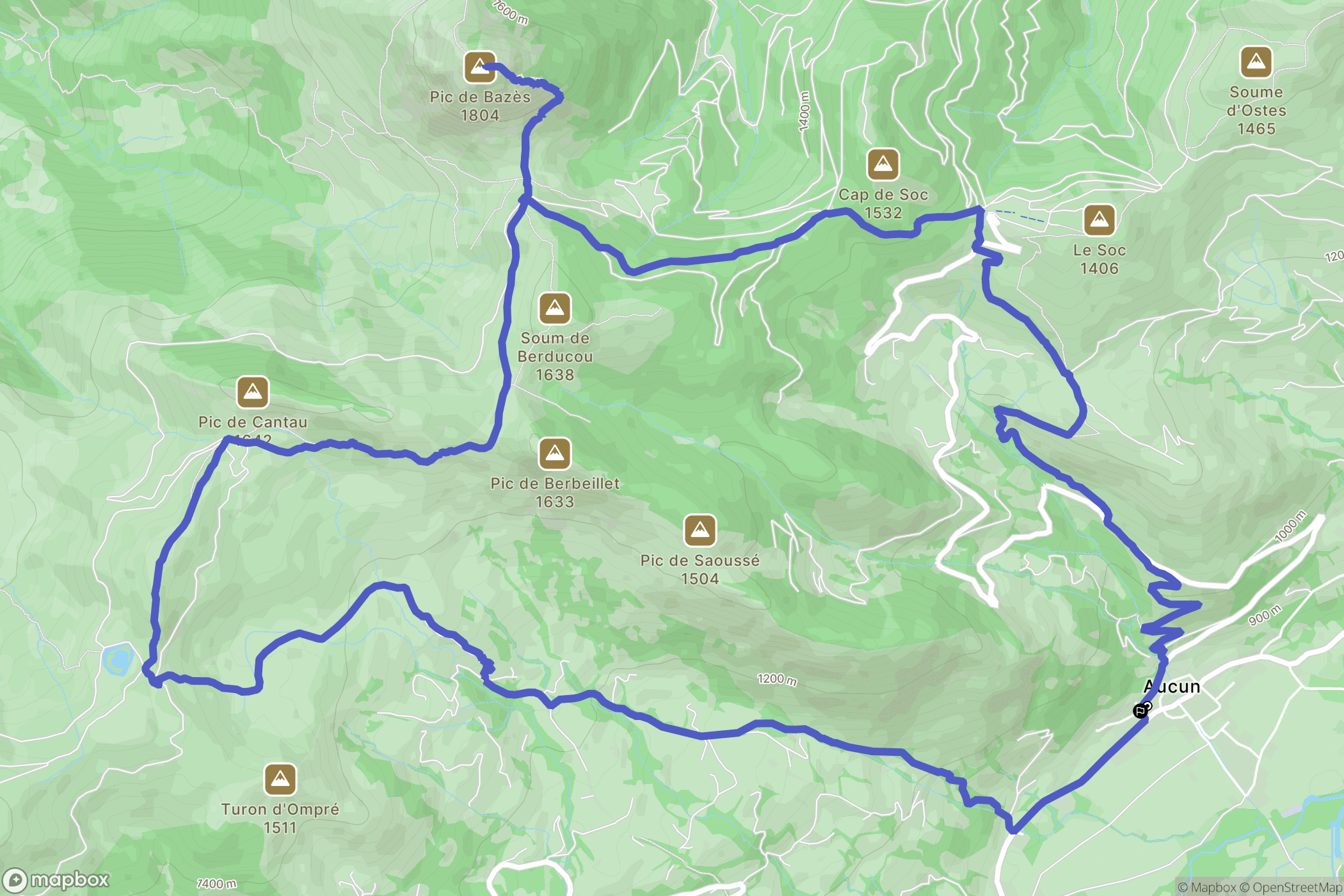 Aucun : carte du parcours de randonnée - France