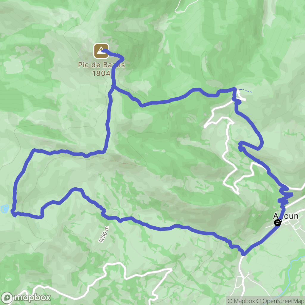 Aucun : carte du parcours de randonnée - France