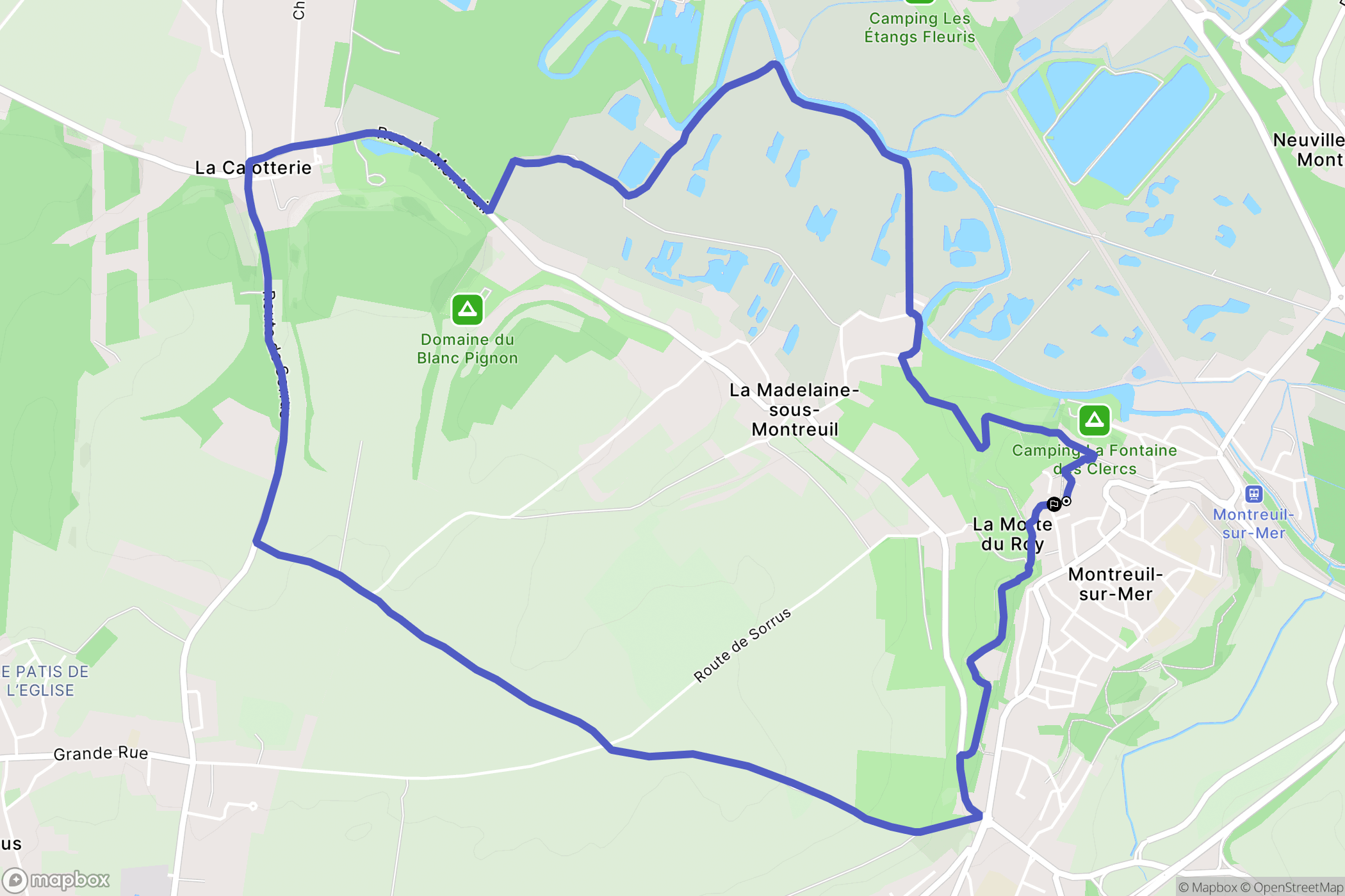 Montreuil-sur-Mer : carte du parcours de randonnée - France