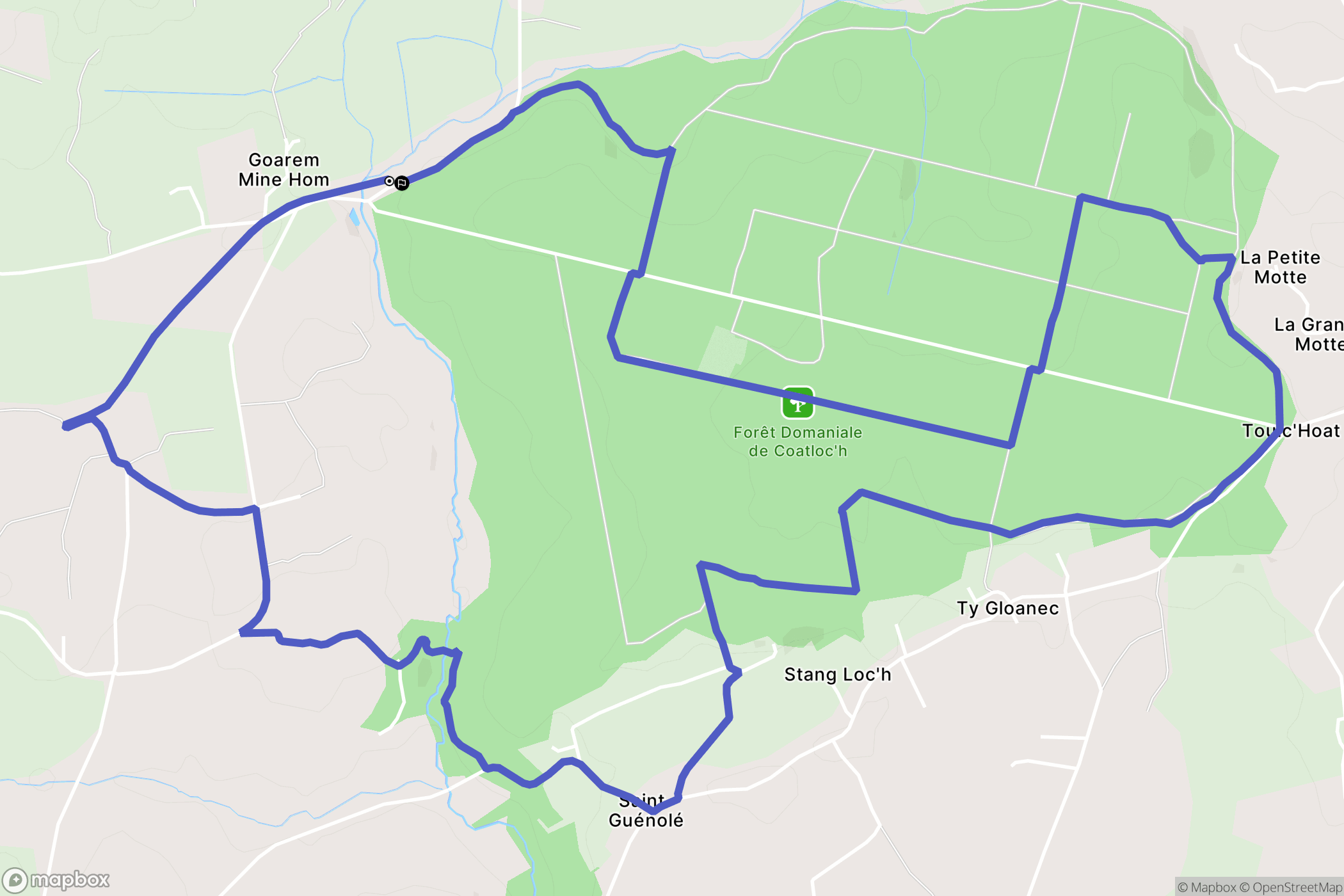 Scaër : carte du parcours de randonnée - France