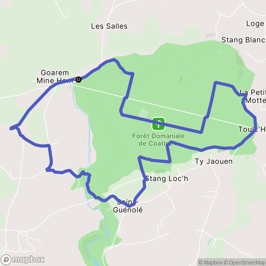 Scaër : carte du parcours de randonnée - France