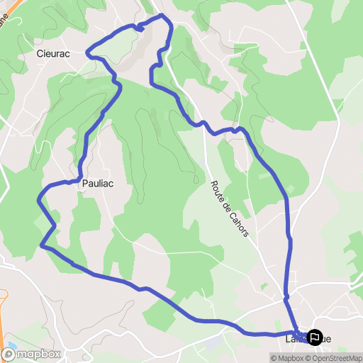 Lalbenque : carte du parcours de randonnée - France