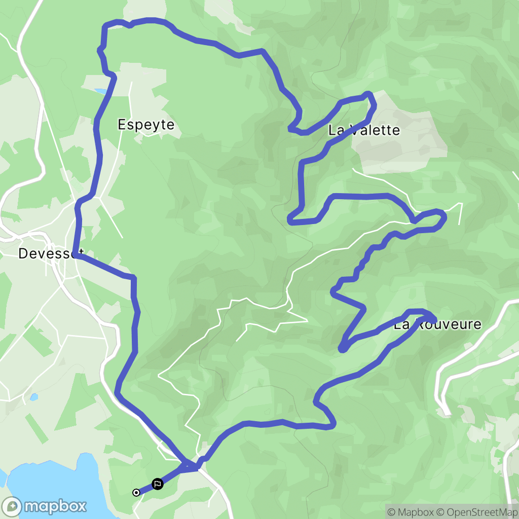 Devesset : carte du parcours de randonnée - France
