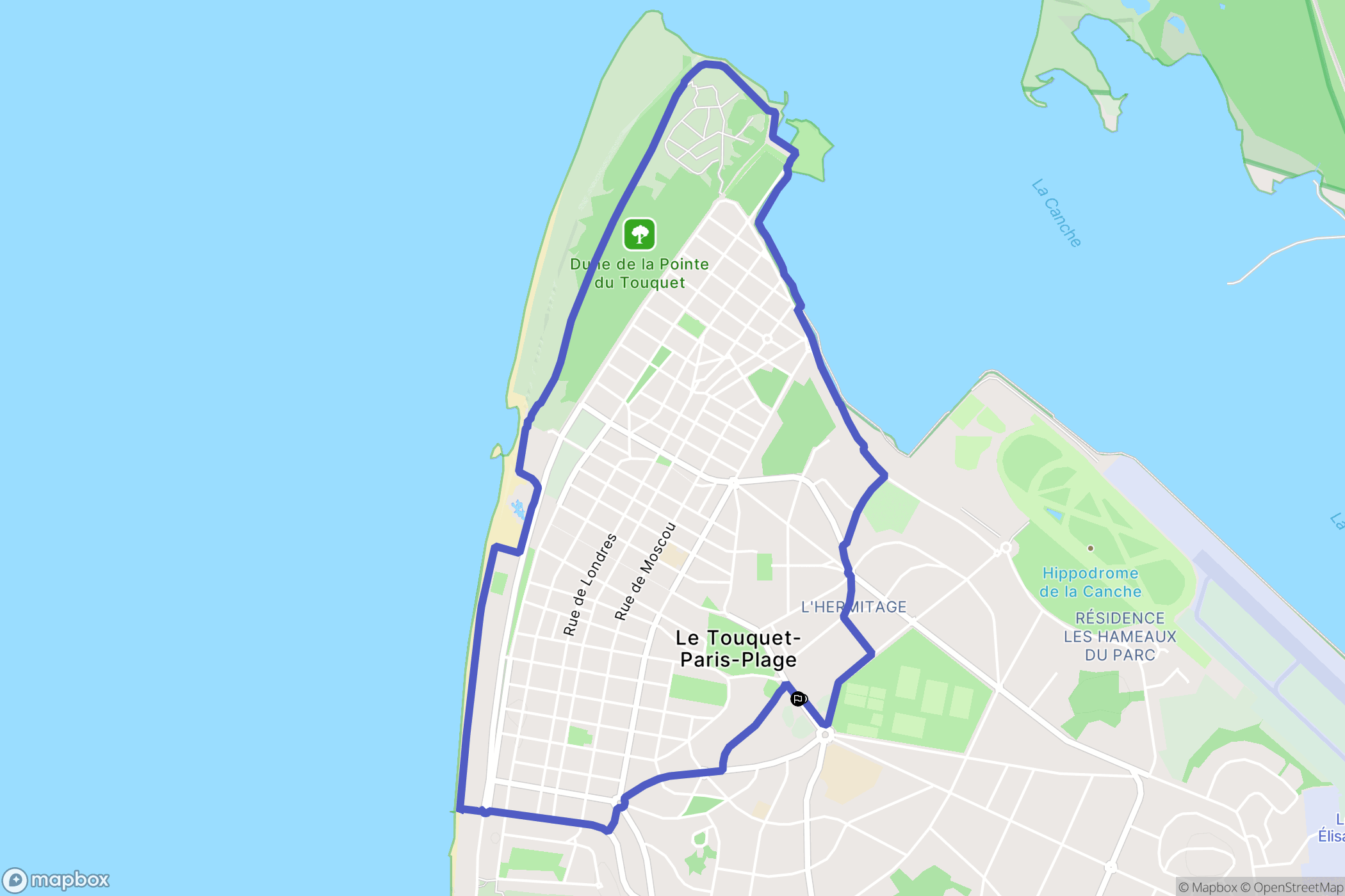 Le Touquet-Paris-Plage : carte du parcours de randonnée - France