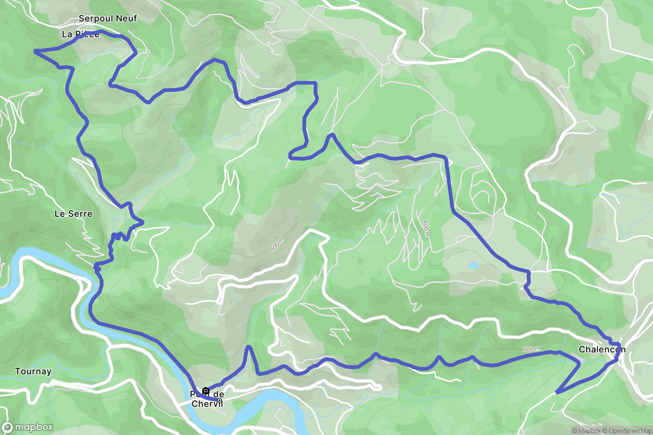 Chalencon : carte du parcours de randonnée - France