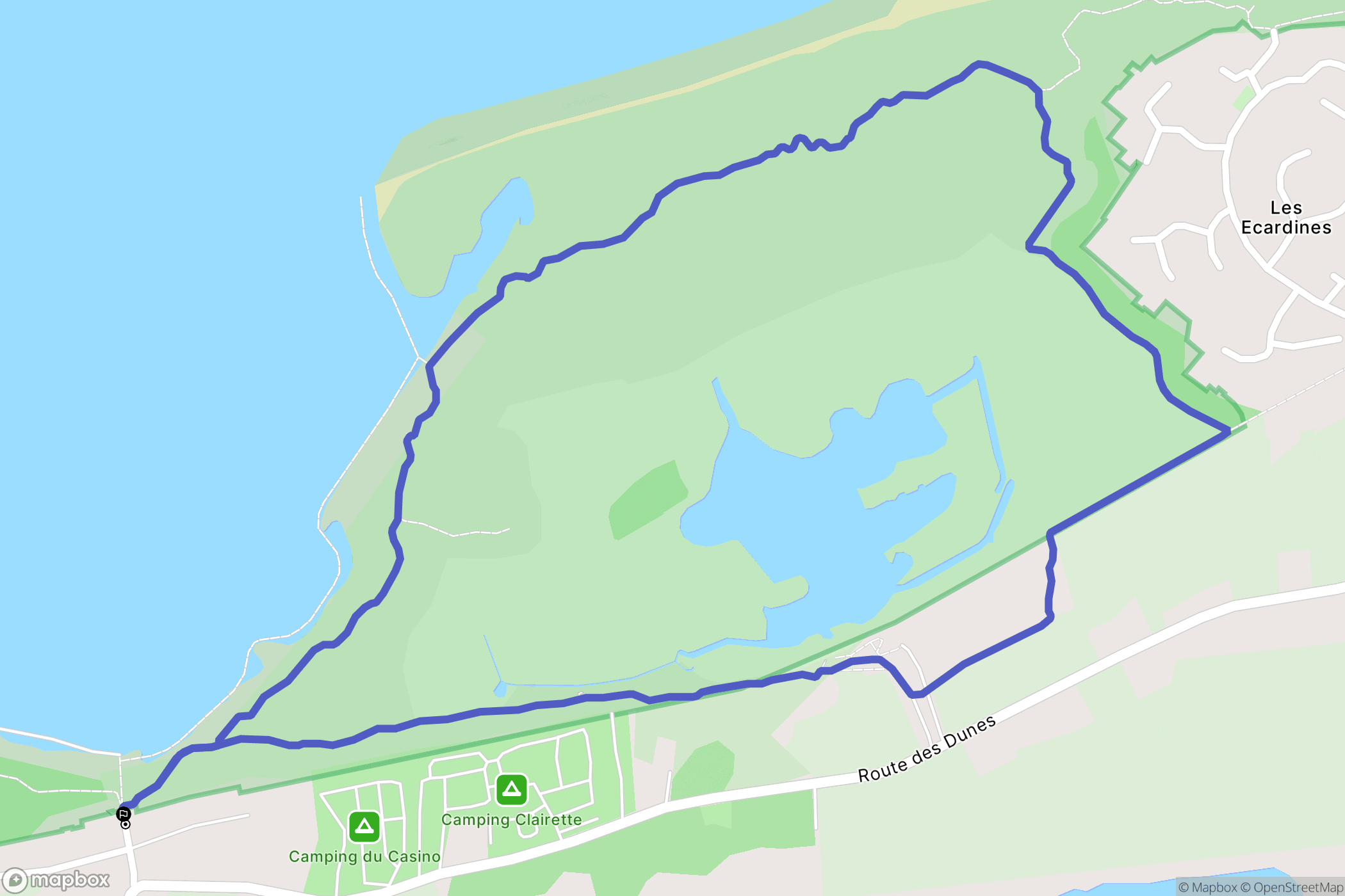 Oye-Plage : carte du parcours de randonnée - France