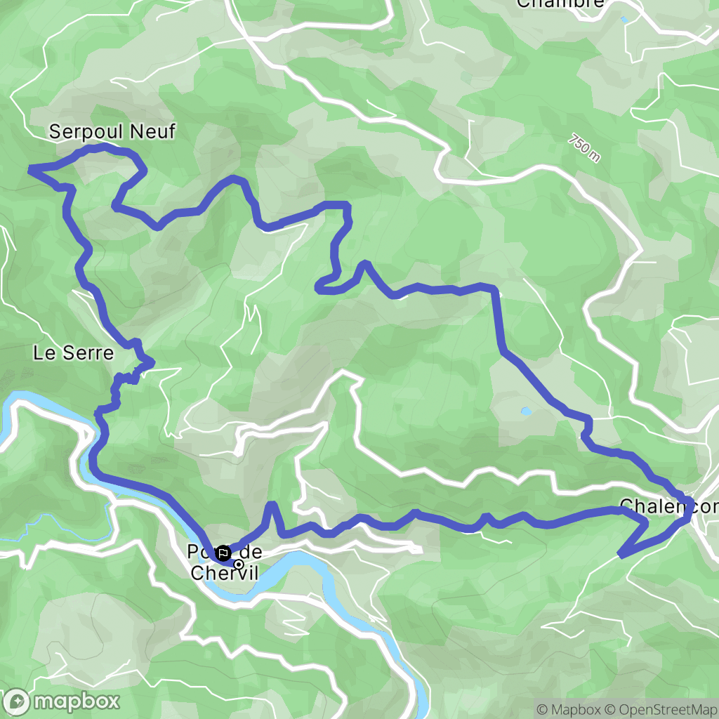 Chalencon : carte du parcours de randonnée - France