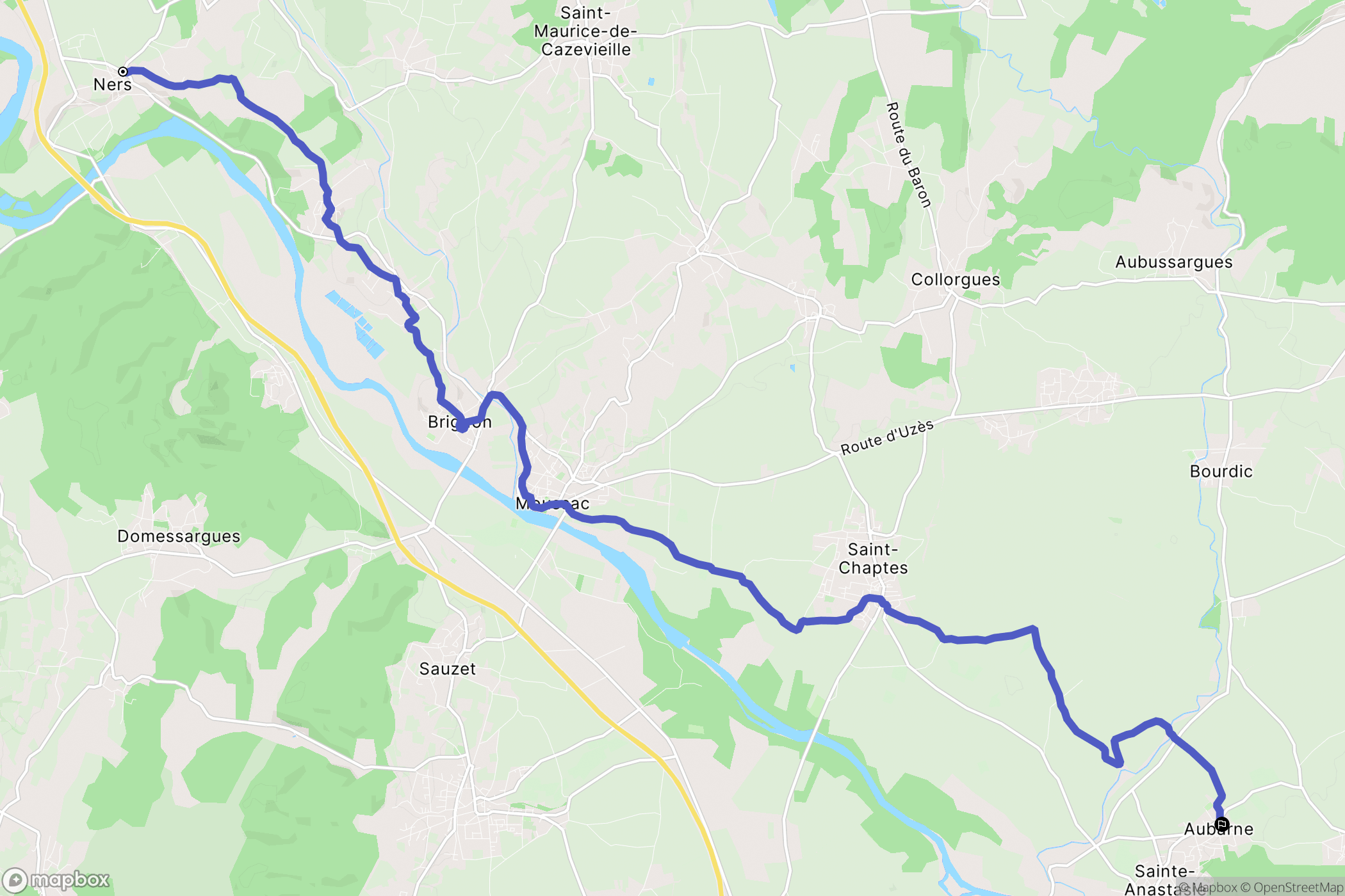 Ners : carte du parcours de randonnée - France